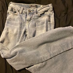 Used mid rise slim boot cut jeans!